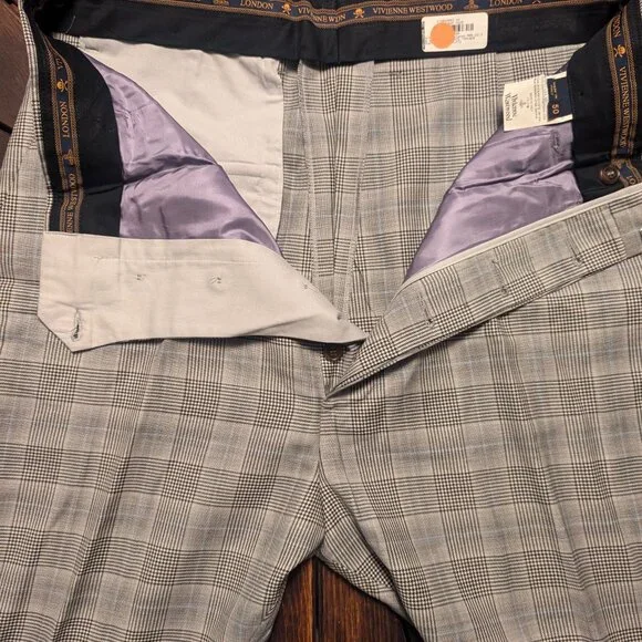 Vivienne Westwood Man High-Waisted Plaid Trousers UK50 NWT